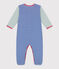 Babies' stripy cotton pyjamas blue/white