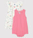Baby Girls' Ribbed Playsuit - 2-Pack