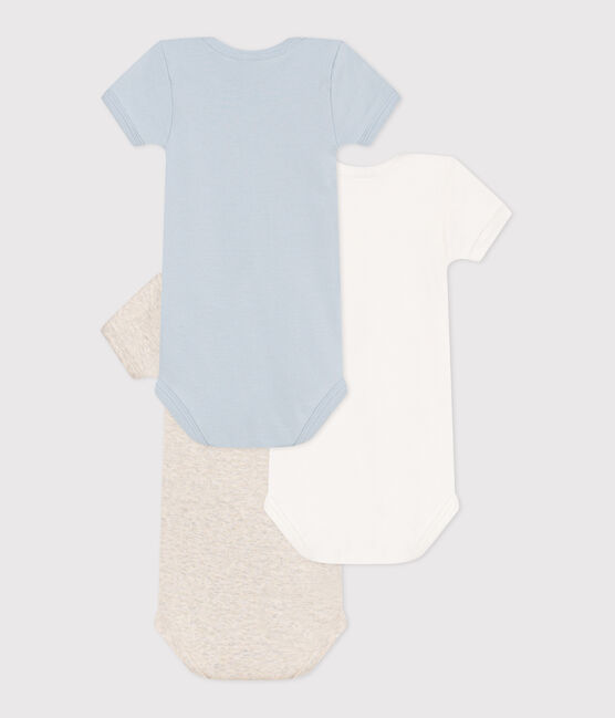 Babies' Plain Short-Sleeved Cotton Bodysuits - 3-Pack variante 1