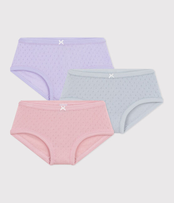 Pack of children's high-waisted openwork cotton pants variante 1