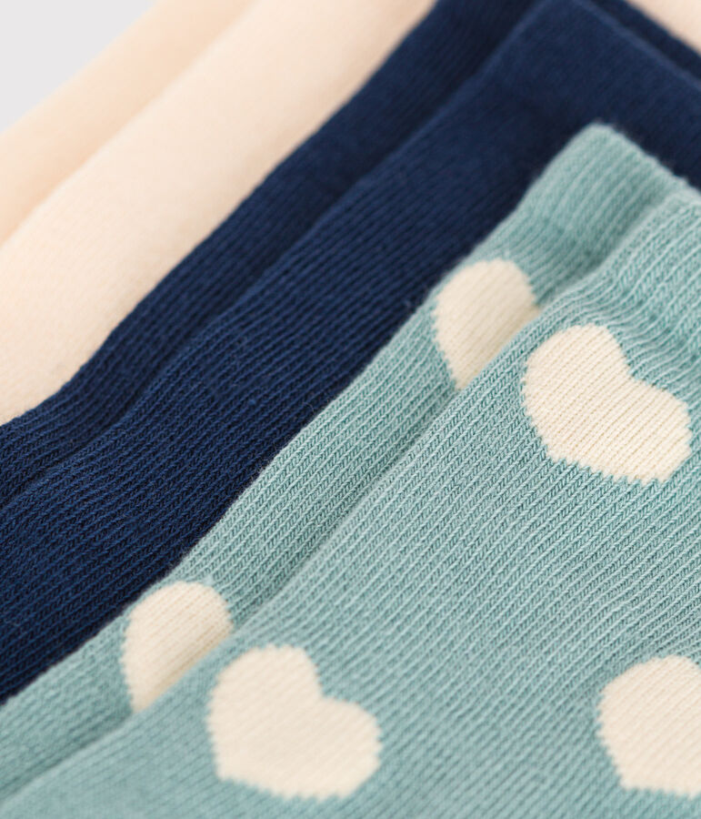 Children's heart-patterned cotton socks - 3-pack multicolor