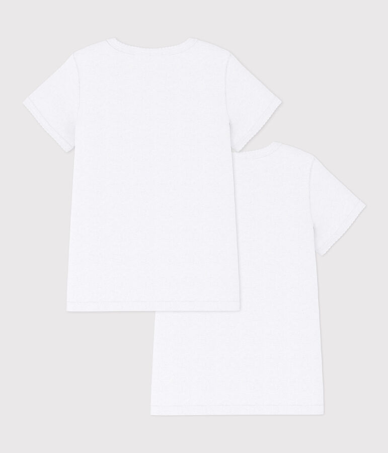 Girls' White Short-Sleeved T-Shirt - 2-Pack multicolor
