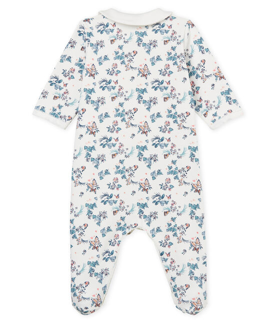 Baby Girls' Velour Sleepsuit MARSHMALLOW white/MULTICO white