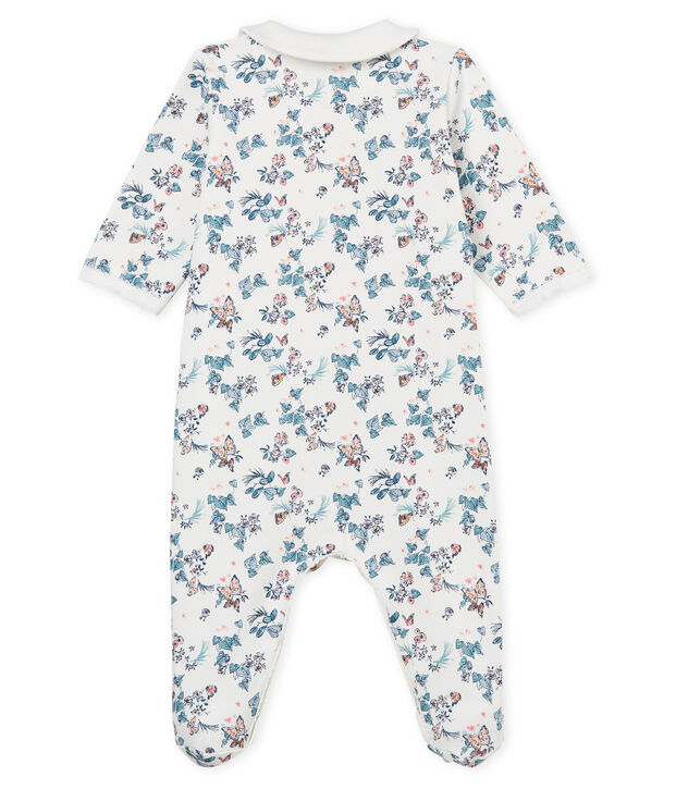 Baby Girls' Velour Sleepsuit white/multicolor