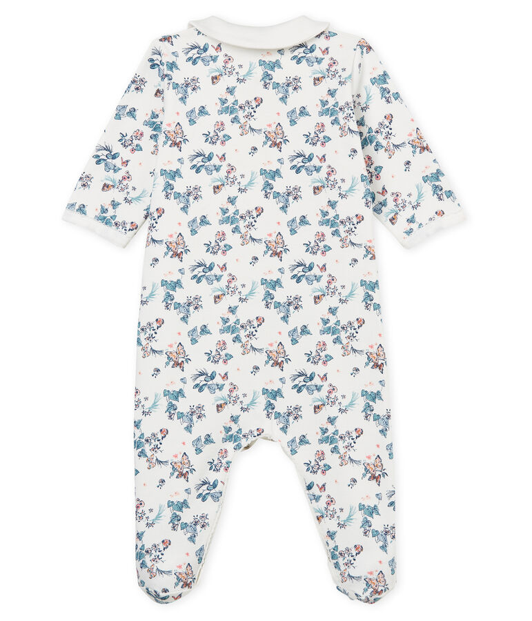 Baby Girls' Velour Sleepsuit white/multicolor