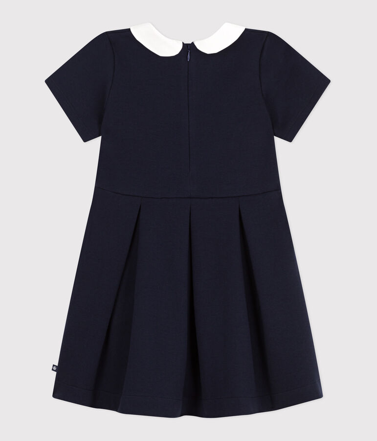 Children's short-sleeved plain cotton dress SMOKING blue