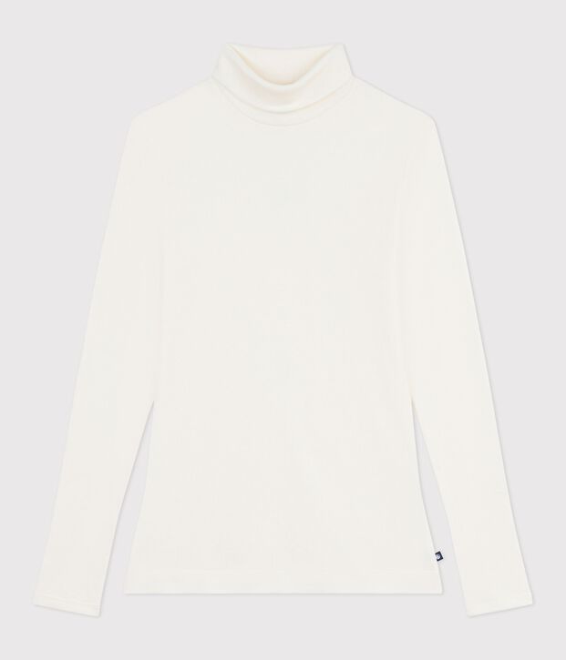The Iconic rollneck for women in wool and cotton MILK