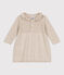 Babies' long-sleeved knitted cotton dress MONTELIMAR CHINE beige