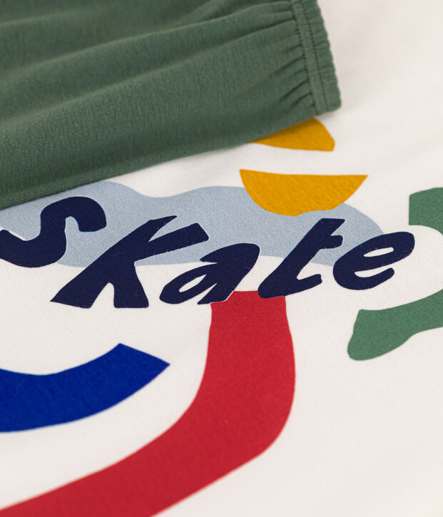 Children's Plain Short Cotton Pyjamas white/multicolor