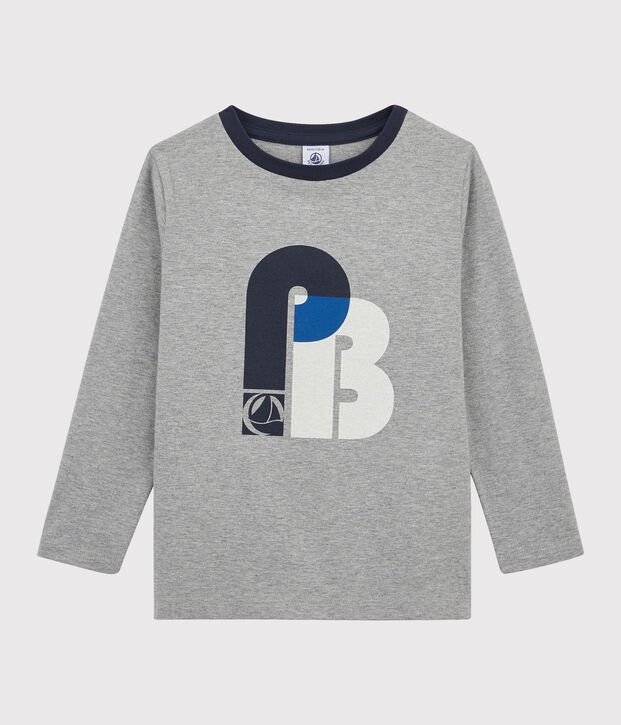 Boys Silkscreen Print T-shirt grey
