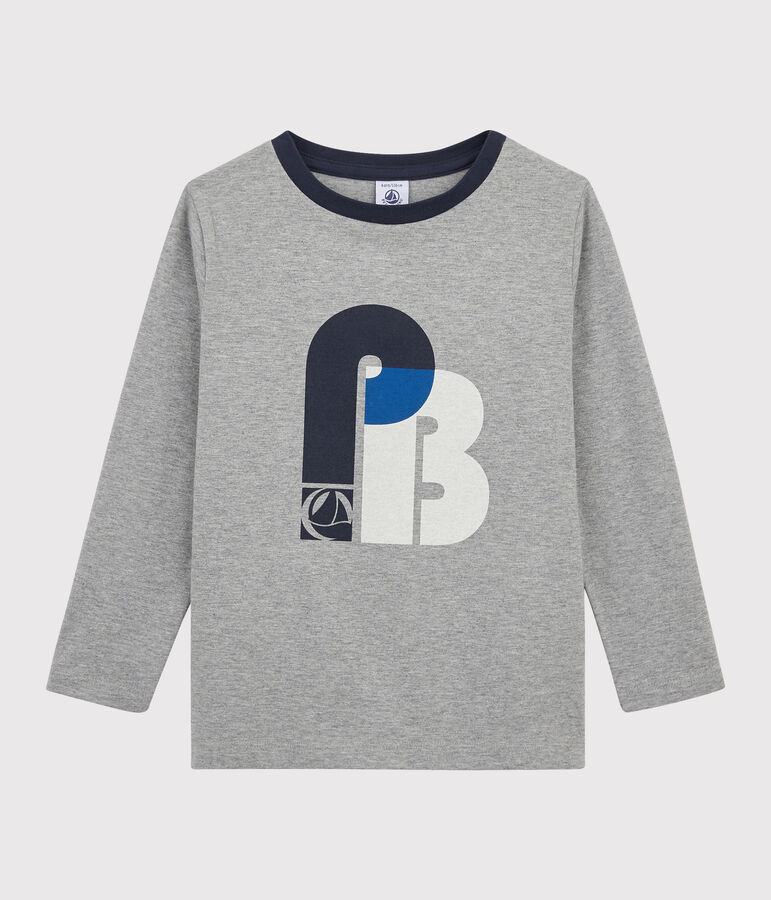 Boys Silkscreen Print T-shirt SUBWAY CHINE grey