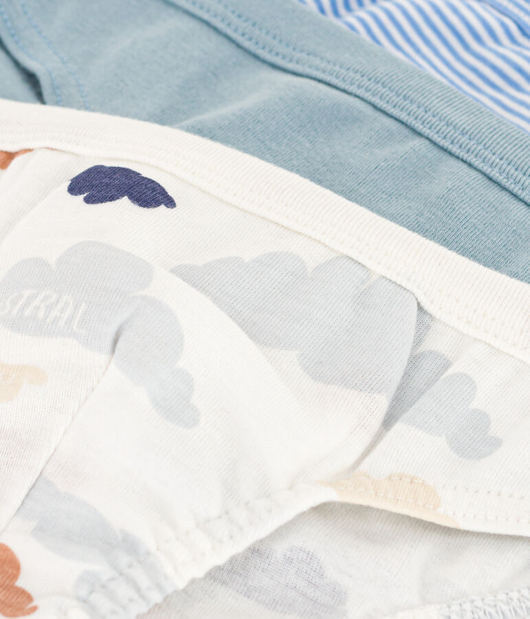 Boys' Cloud Patterned Cotton Briefs - 3-Pack multicolor