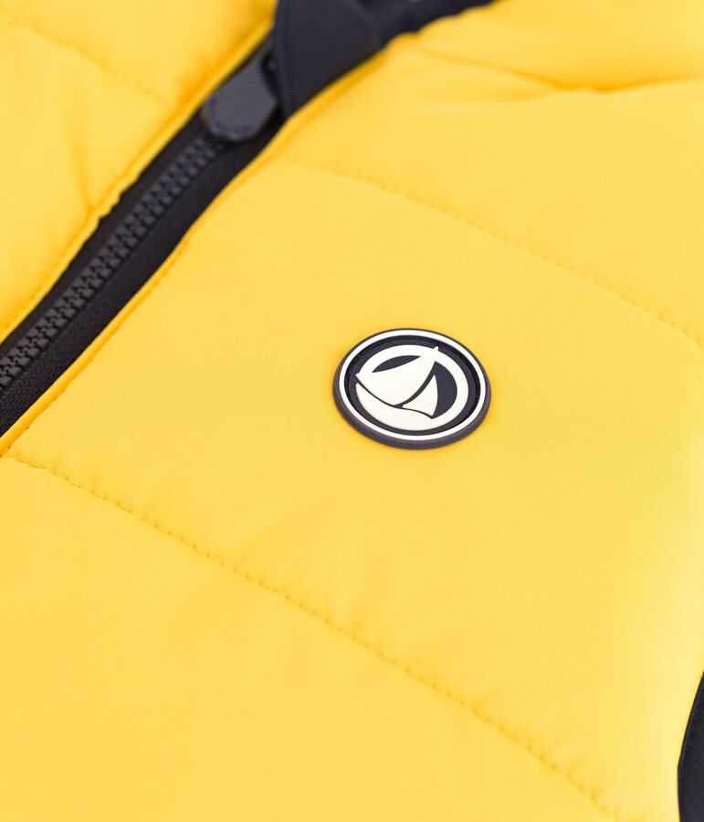 Children's reversible two-tone sleeveless puffer jacket blue/yellow