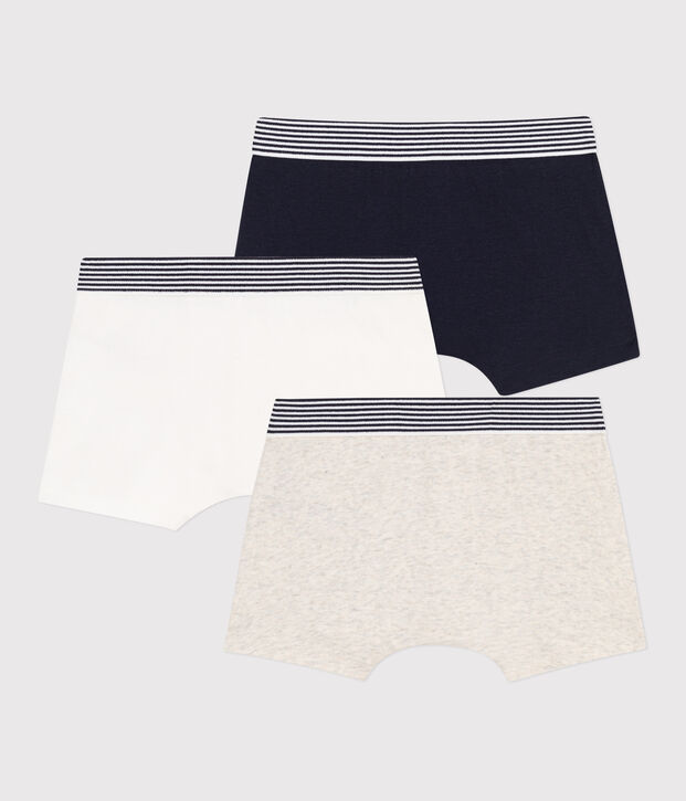 Boys' Plain Cotton Boxer Shorts - 3-Pack multicolor