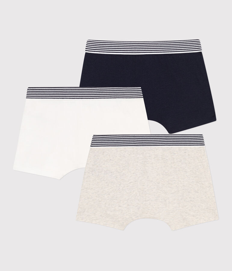 Boys' Plain Cotton Boxer Shorts - 3-Pack multicolor