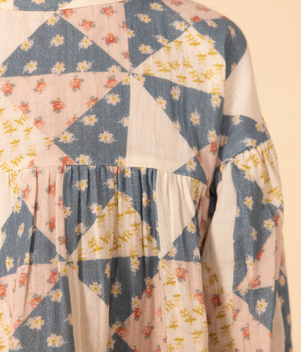 Blouse en gaze de coton enfant fille pink/multicolor