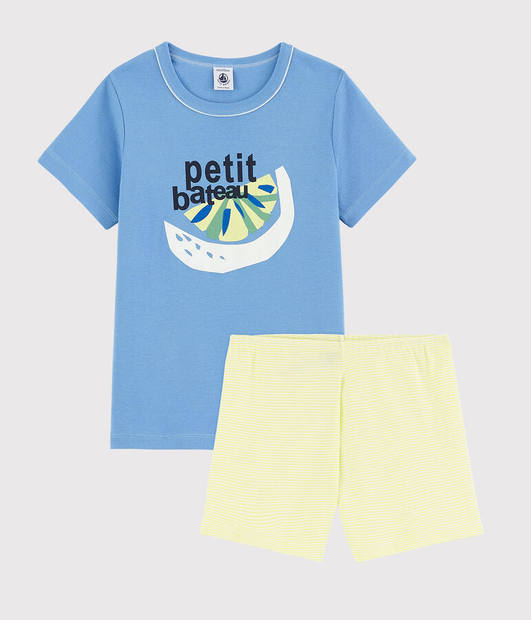 Boys' Lemon Cotton Short Pyjamas blue/multicolor