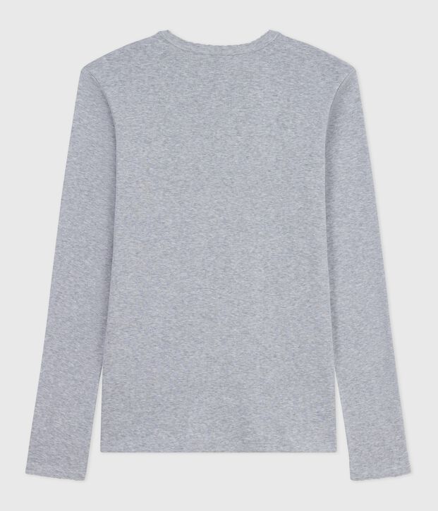 Women's Iconic long-sleeved cotton cocotte stitch T-shirt grey