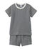 Boy's shortie pyjamas with milleraies stripes SMOKING blue/LAIT white