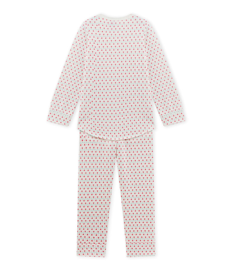 Girl's printed pyjamas white/multicolor