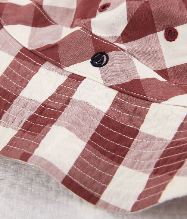 Girls' Poplin Sun Hat brown/ecru