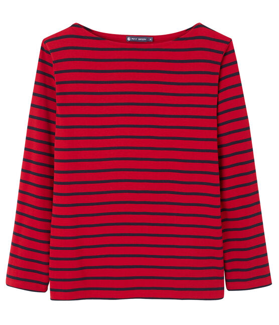 Striped mixed T-shirt MARS red/SMOKING blue
