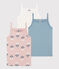 Girls' Tulip Patterned Cotton Vests - 3-Pack variante 1