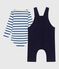 Babies' cotton gift set: dungarees and a body variante 1