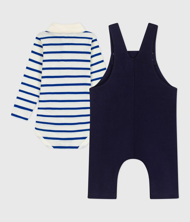 Babies' cotton gift set: dungarees and a body multicolor