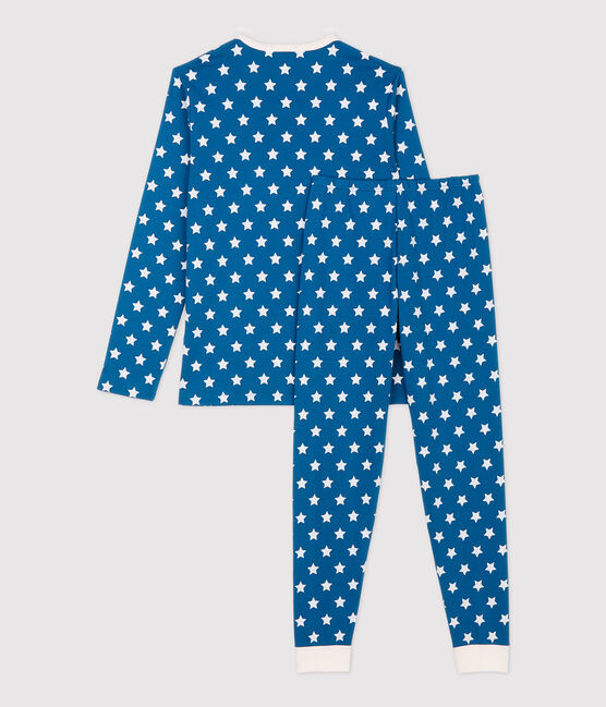 Boys' Star Print Organic Cotton Pyjamas MALLARD /MARSHMALLOW