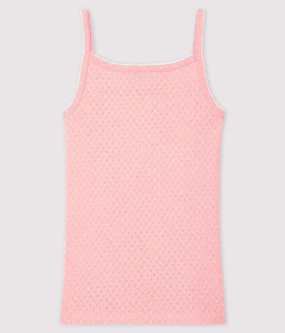 Women's strappy top with decorative touches CHARME pink/ECUME white
