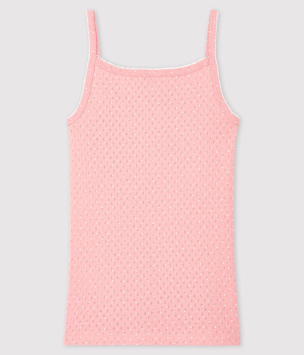 Women's strappy top with decorative touches pink/white