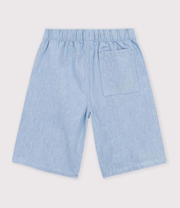 Children's Bermuda shorts in plain cotton blue