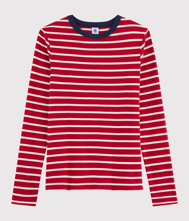 Women's iconic round neck T-shirt red/white