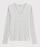 Women's Iconic V-Neck Cotton T-Shirt BELUGA CHINE grey