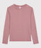 Women's Iconic Round-Neck Striped Cotton T-Shirt SANGRIA red/MARSHMALLOW