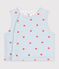Babies' sleeveless reversible cotton cardigan printed with hearts. white/multicolor