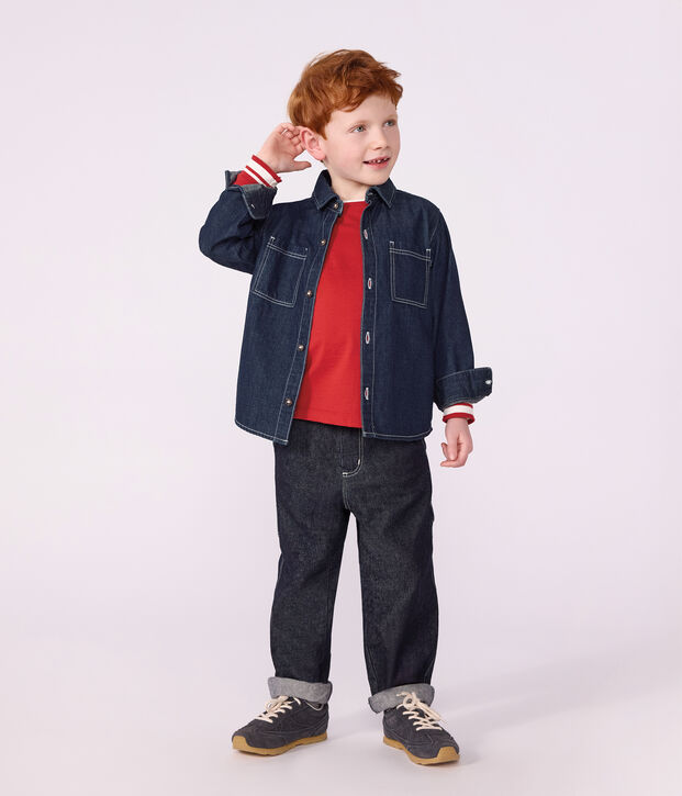 Children's plain denim shirt blue