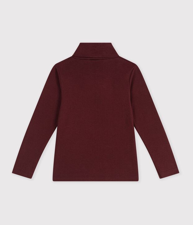 Children's plain cotton rollneck top TRUFFE
