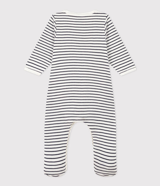 Stripy Cotton Bodyjama MARSHMALLOW white/SMOKING blue