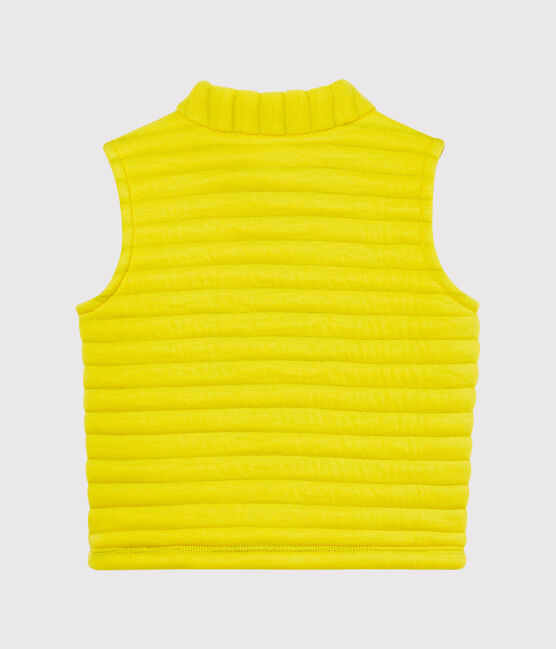 Baby boys' jacket in quilted tube knit JAUNE yellow