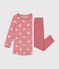 Children's heart print velour nightdress ROSEWOOD pink/MARSHMALLOW