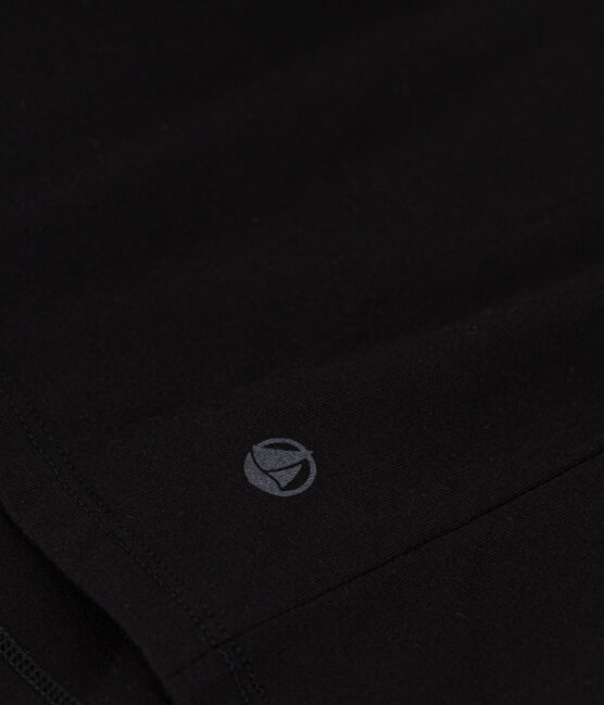 Women's The Straight long-sleeved V-necked fine jersey T-shirt NOIR black