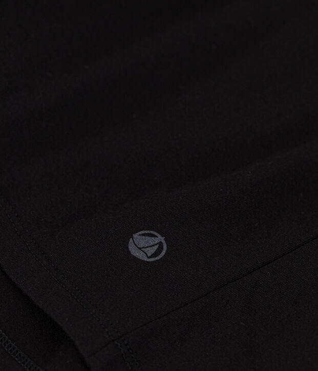 Women's The Straight long-sleeved V-necked fine jersey T-shirt black