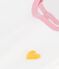 Babies' short-sleeved plain cotton T-shirt with a heart badge white
