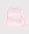 Children's stripy cotton Breton top MILK pink/MARQUISE