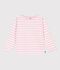 Children's stripy cotton Breton top pink/pink