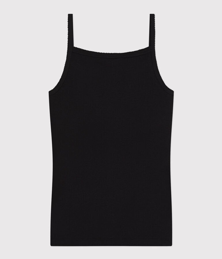 Women's Iconic Organic Cotton Strappy Top black