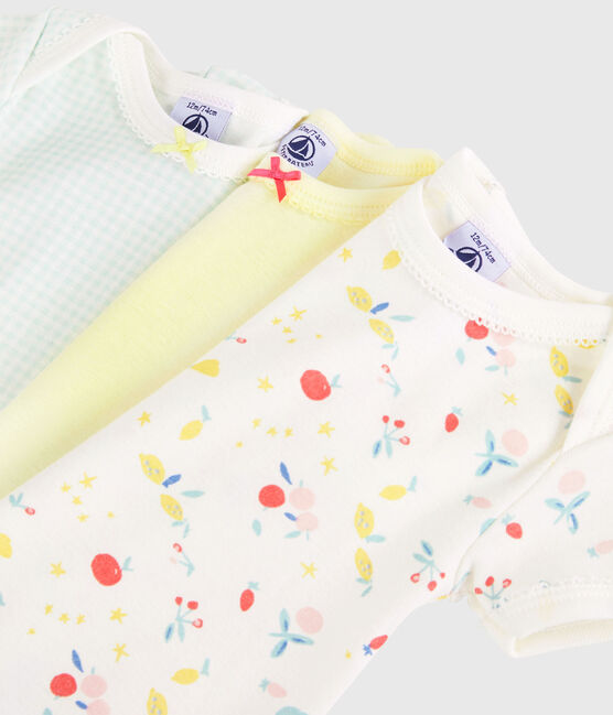 Baby Girls' Short-Sleeved Springtime Organic Cotton Bodysuits - 3-Pack variante 1