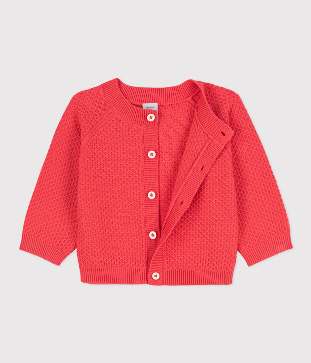 Babies' Cotton Knit Cardigan orange